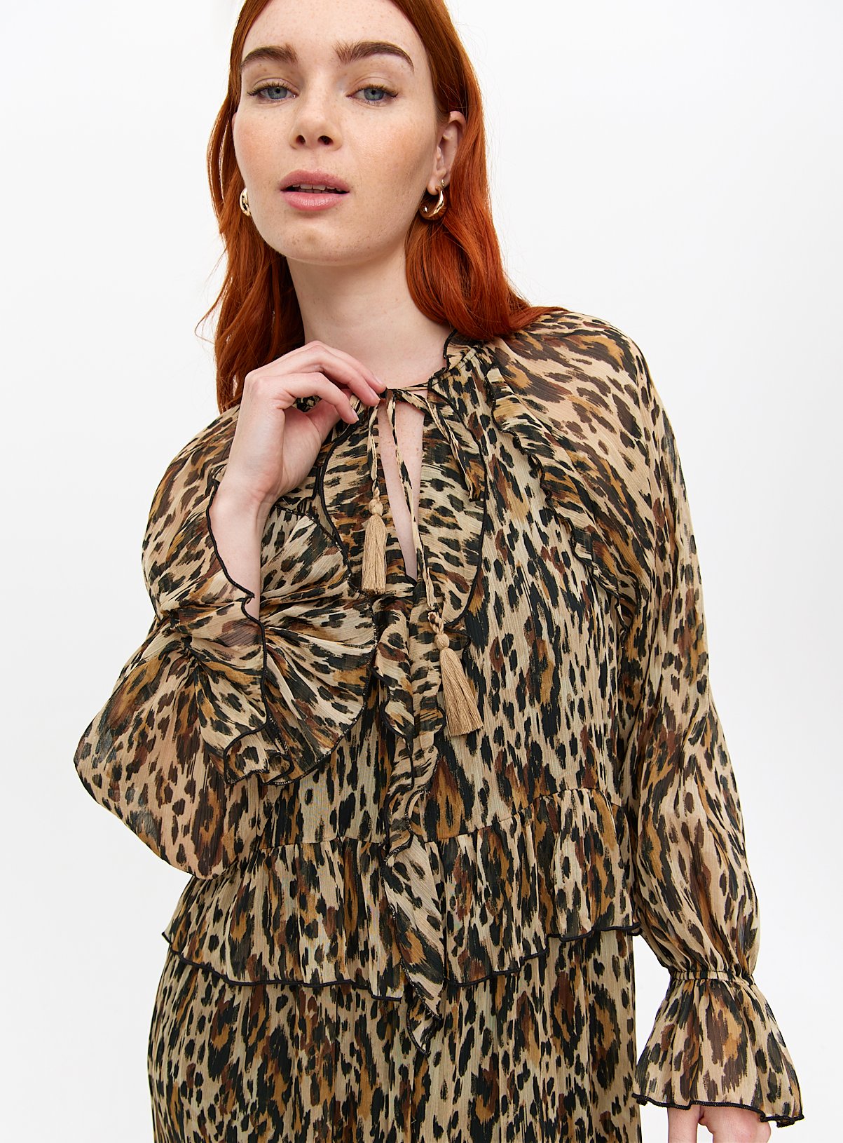 Leopard Printed Chiffon Midaxi Romantic Dress 12 - Image 3 thumbnail